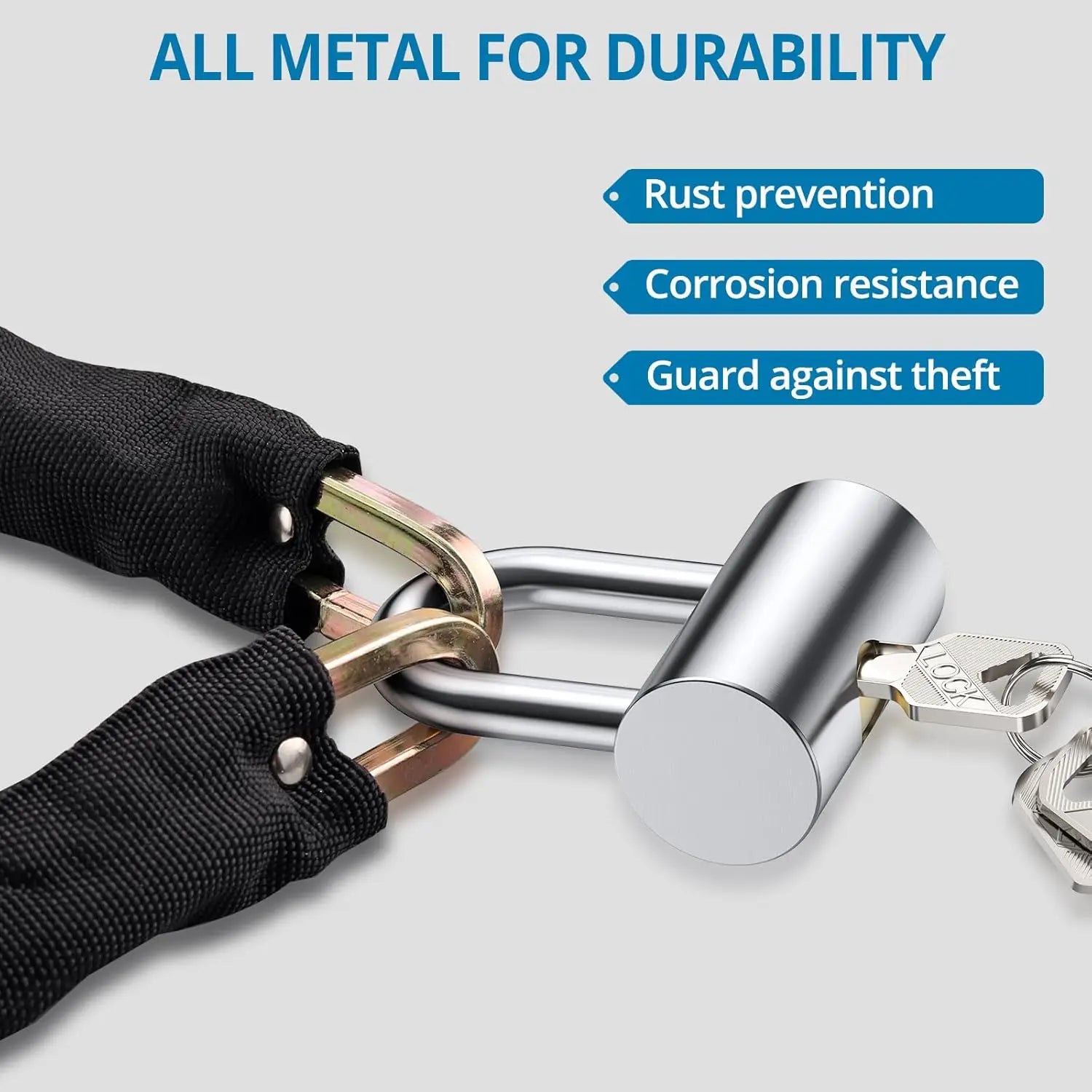 AUTOUTLET U-Lock Chain Set for Motorcycle & Bicycle