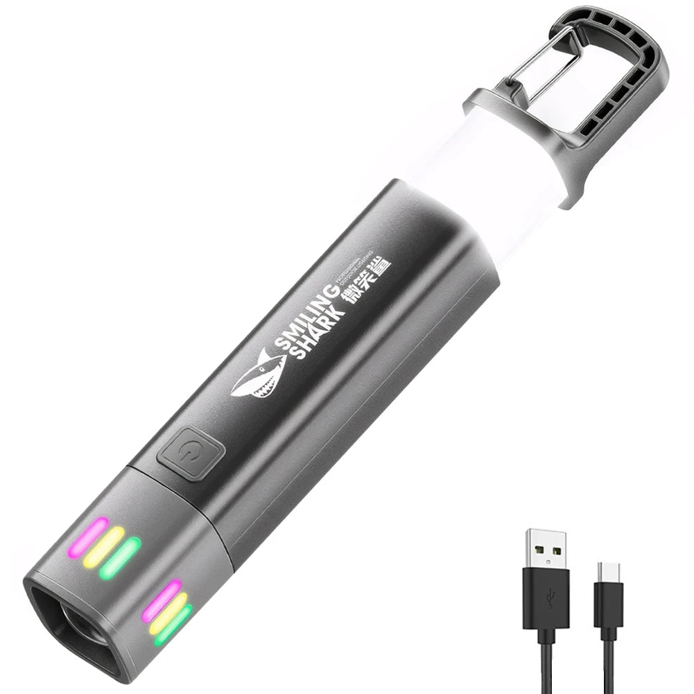 XPE+COB LED Zoomable Flashlight with Side Floodlight