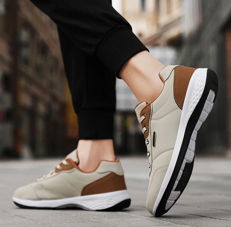 Balan Men’s Leather Sneakers – Breathable & Non-Slip
