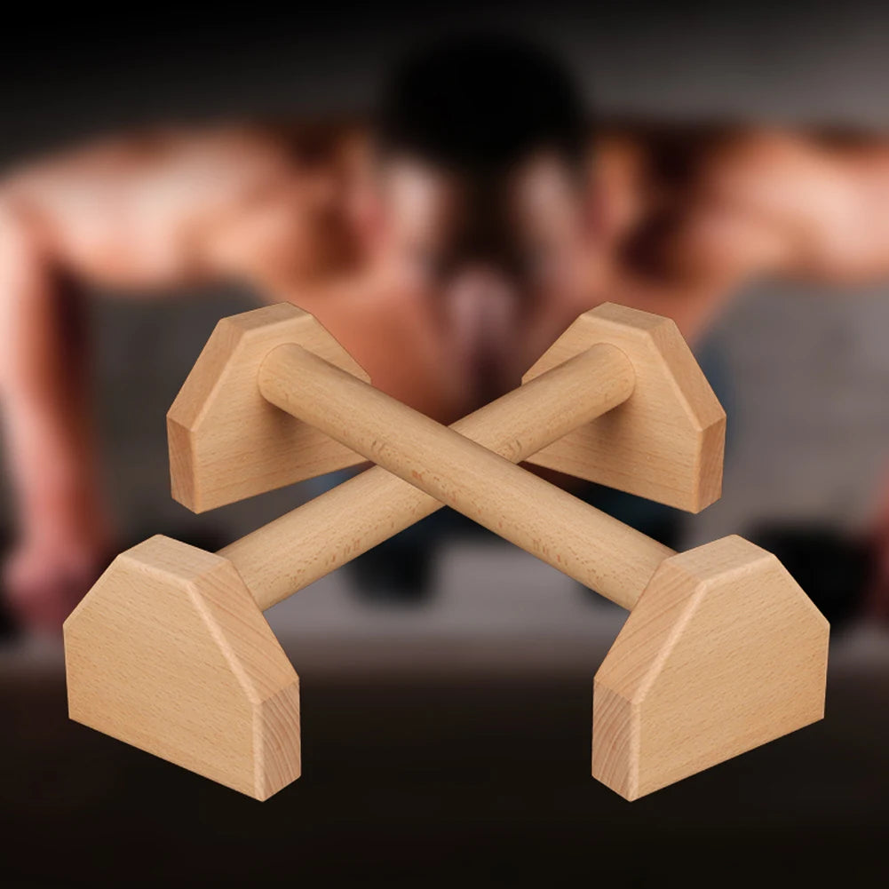 Wooden Push-Up Bars – Non-Slip Heavy Duty Stand