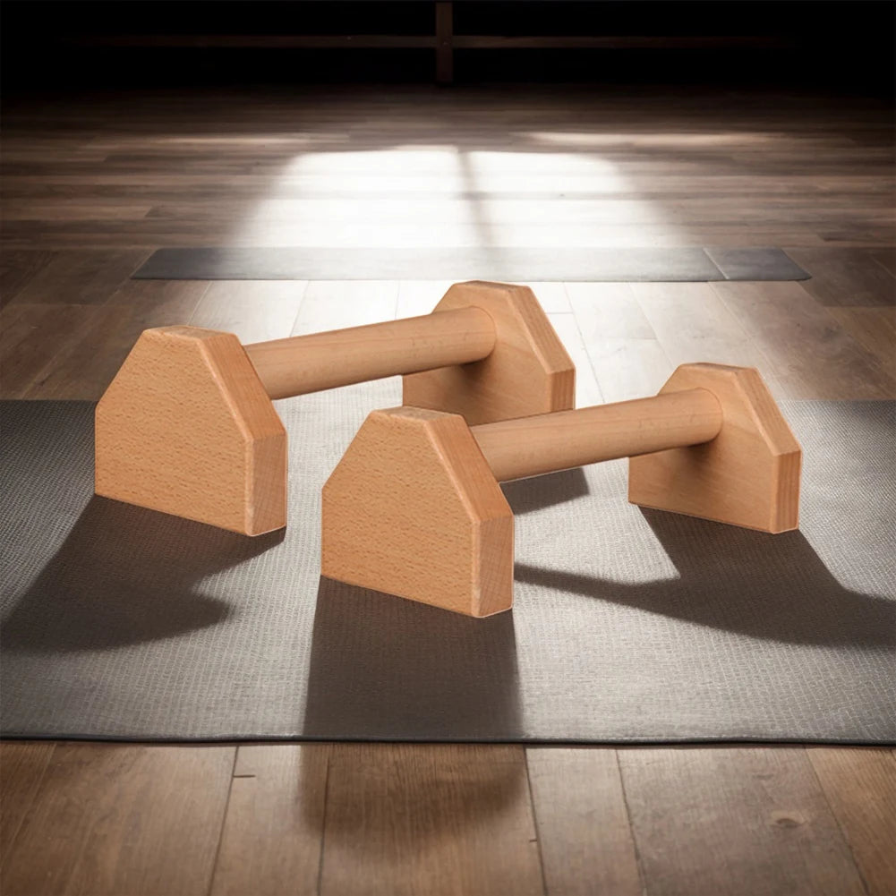 Wooden Push-Up Bars – Non-Slip Heavy Duty Stand