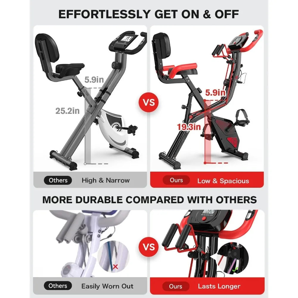 Folding Magnetic Exercise Bike – Upright Indoor X-Bike