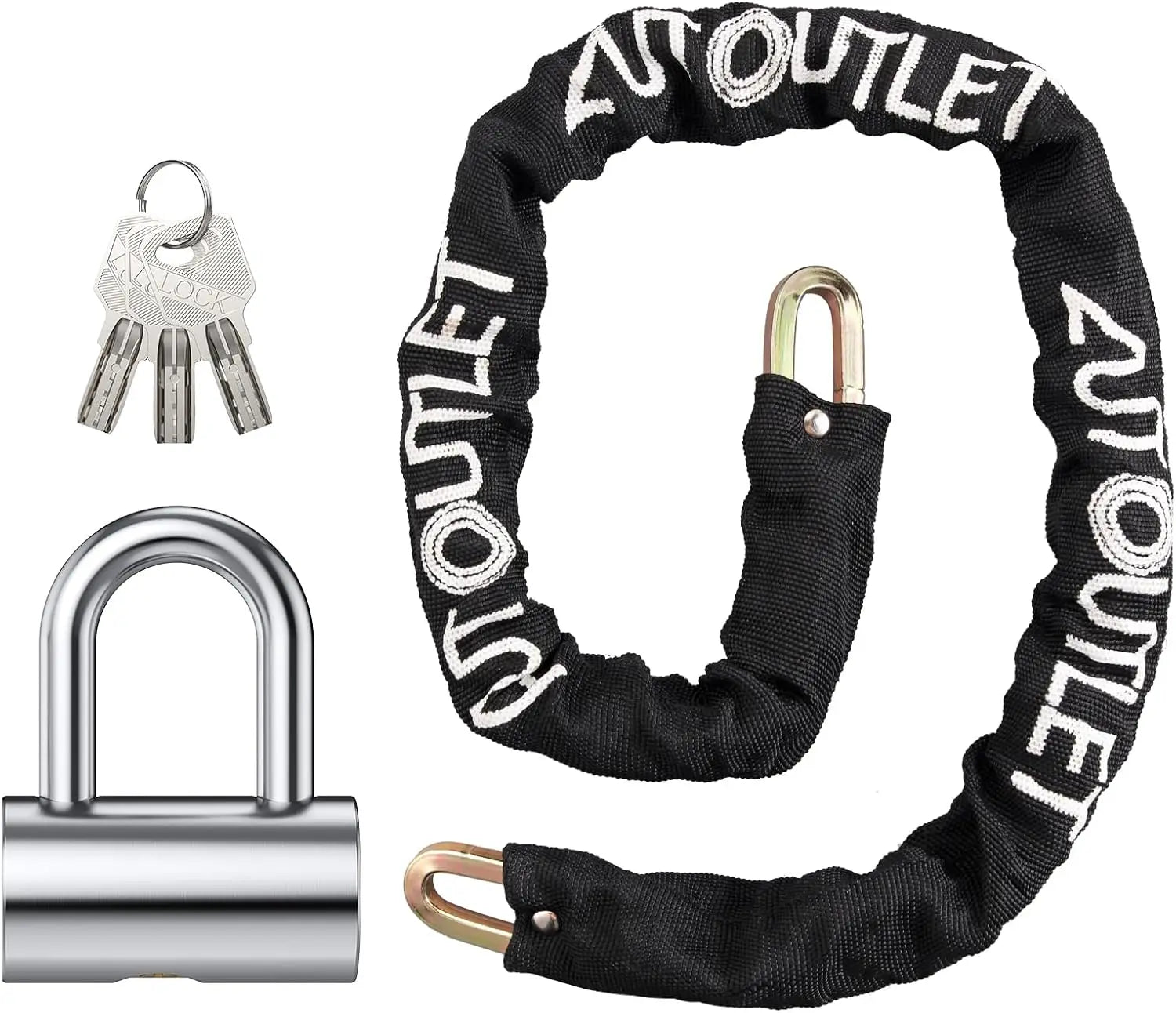 AUTOUTLET U-Lock Chain Set for Motorcycle & Bicycle