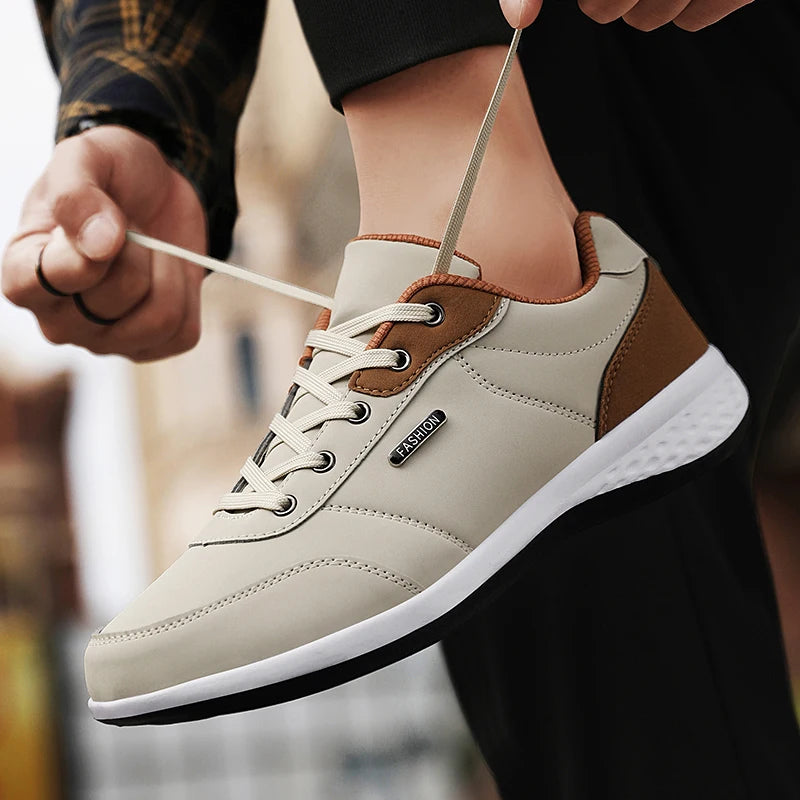 Balan Men’s Leather Sneakers – Breathable & Non-Slip