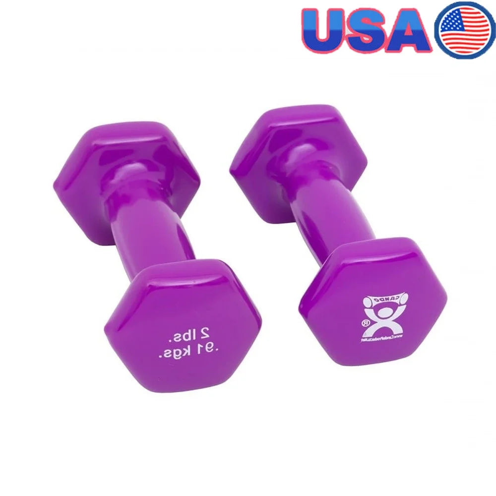 2 lb Vinyl Coated Hex Dumbbells – Non-Slip Pair