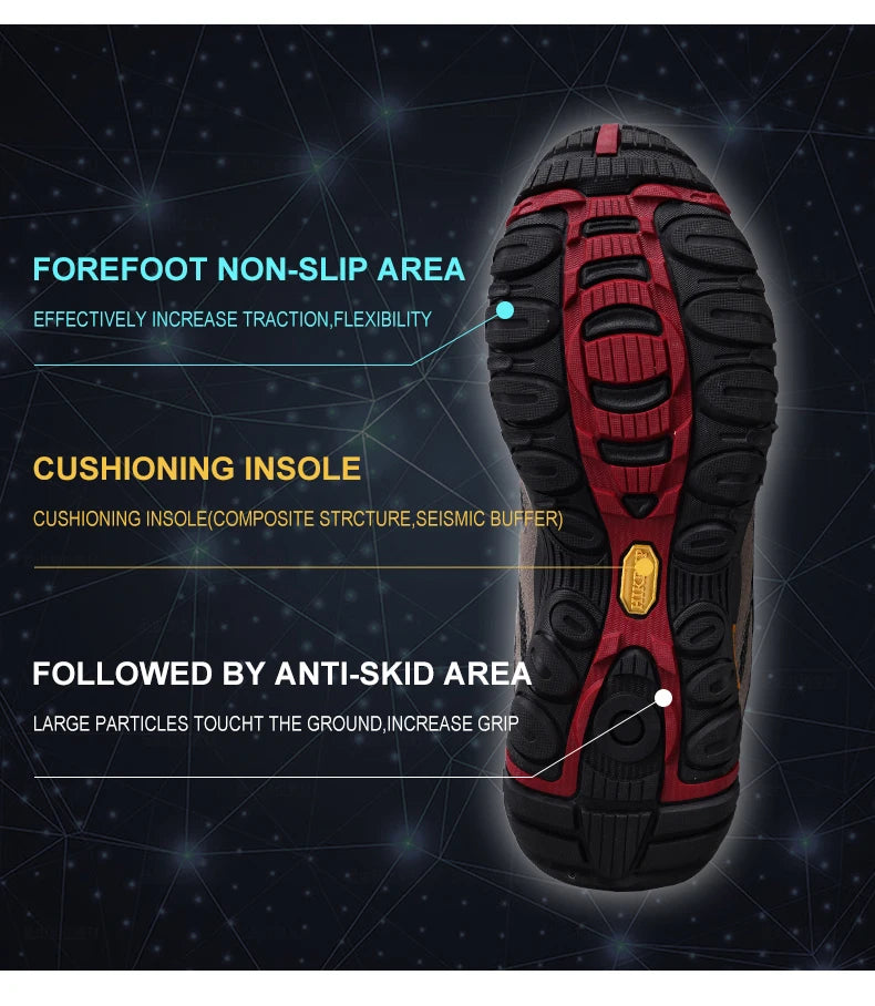 HIKEUP Men’s Non-Slip Breathable Hiking Shoes