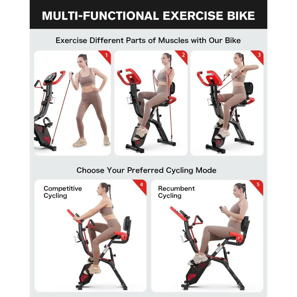 Folding Magnetic Exercise Bike – Upright Indoor X-Bike