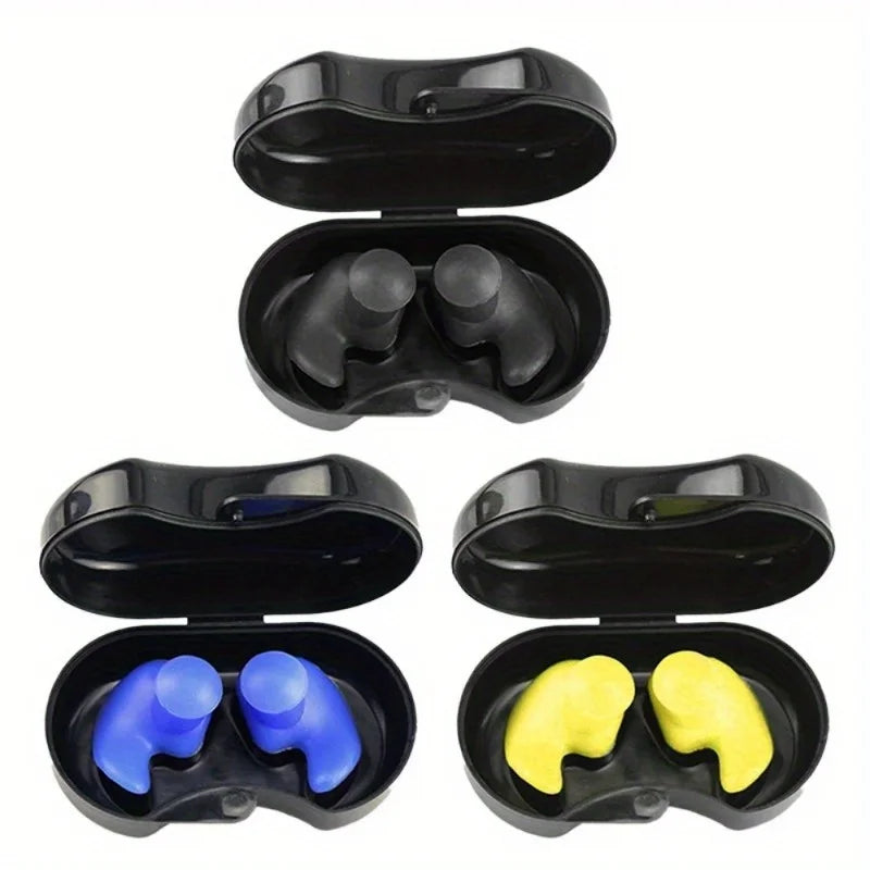 2PCS Reusable Waterproof Silicone Swimming Earplugs