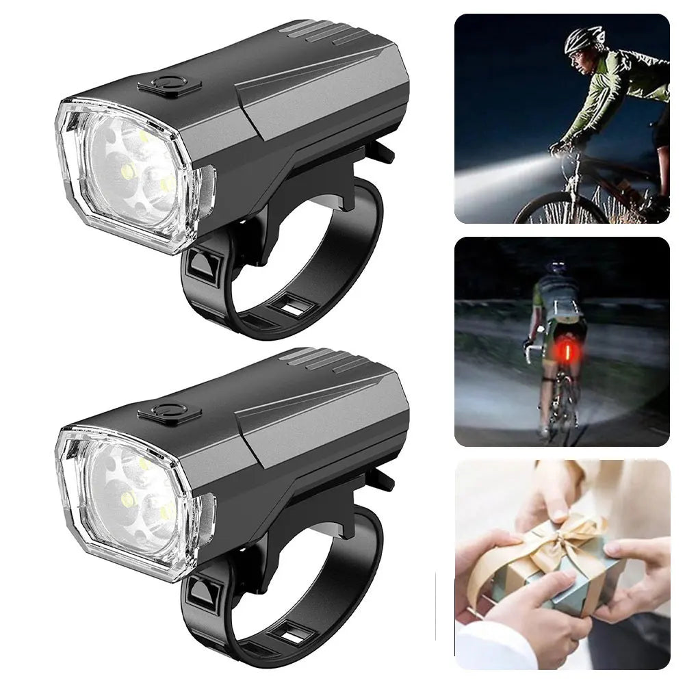 USB Rechargeable 3-LED Bike Headlight – Waterproof