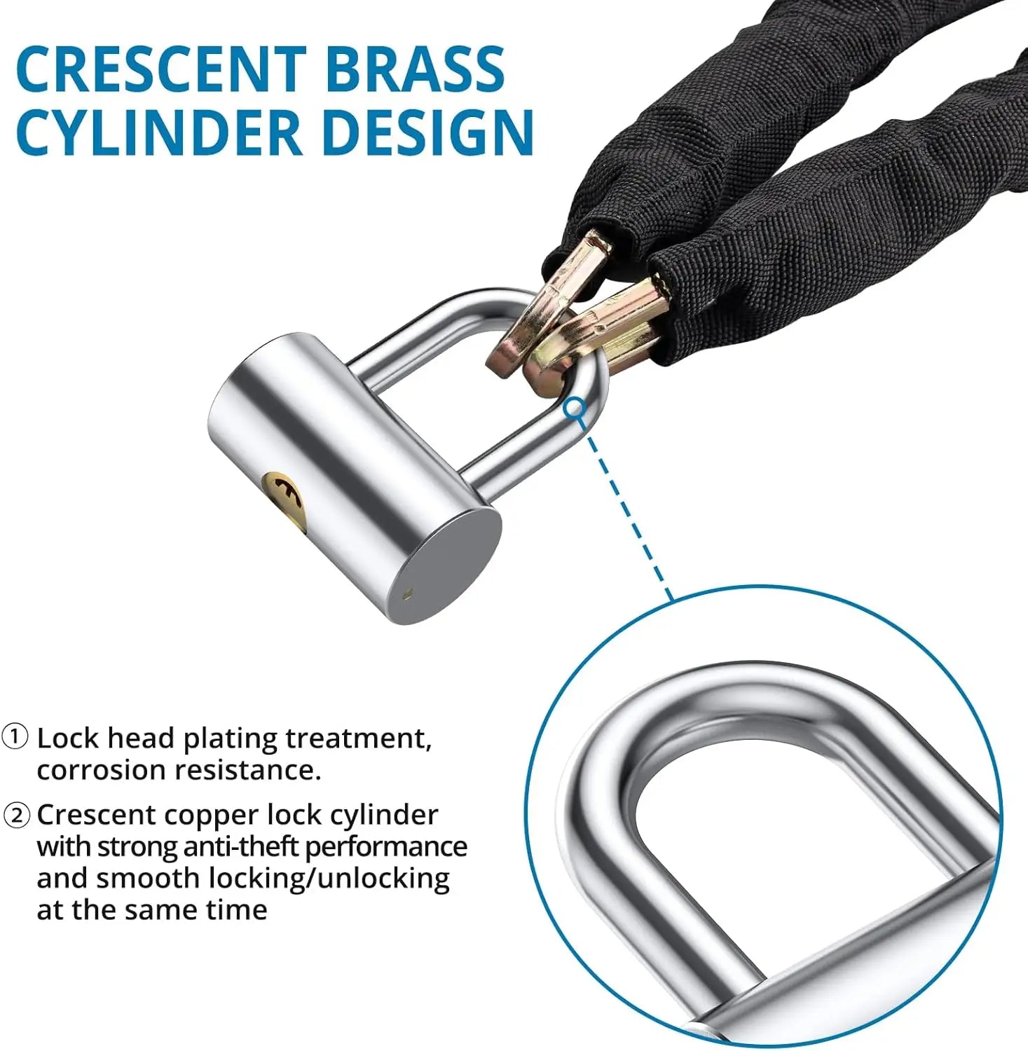 AUTOUTLET U-Lock Chain Set for Motorcycle & Bicycle