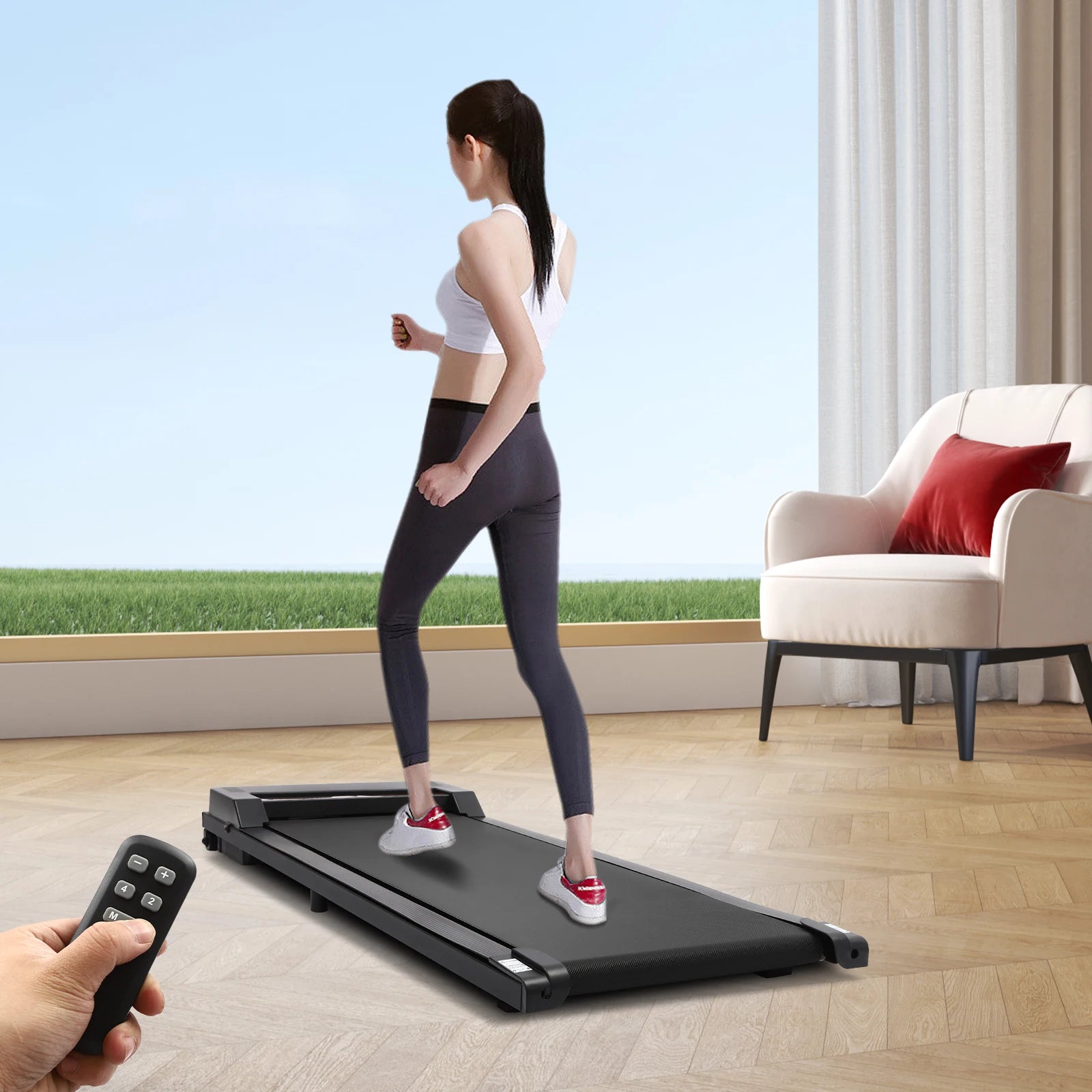 2-in-1 Under Desk Electric Walking & Jogging Treadmill