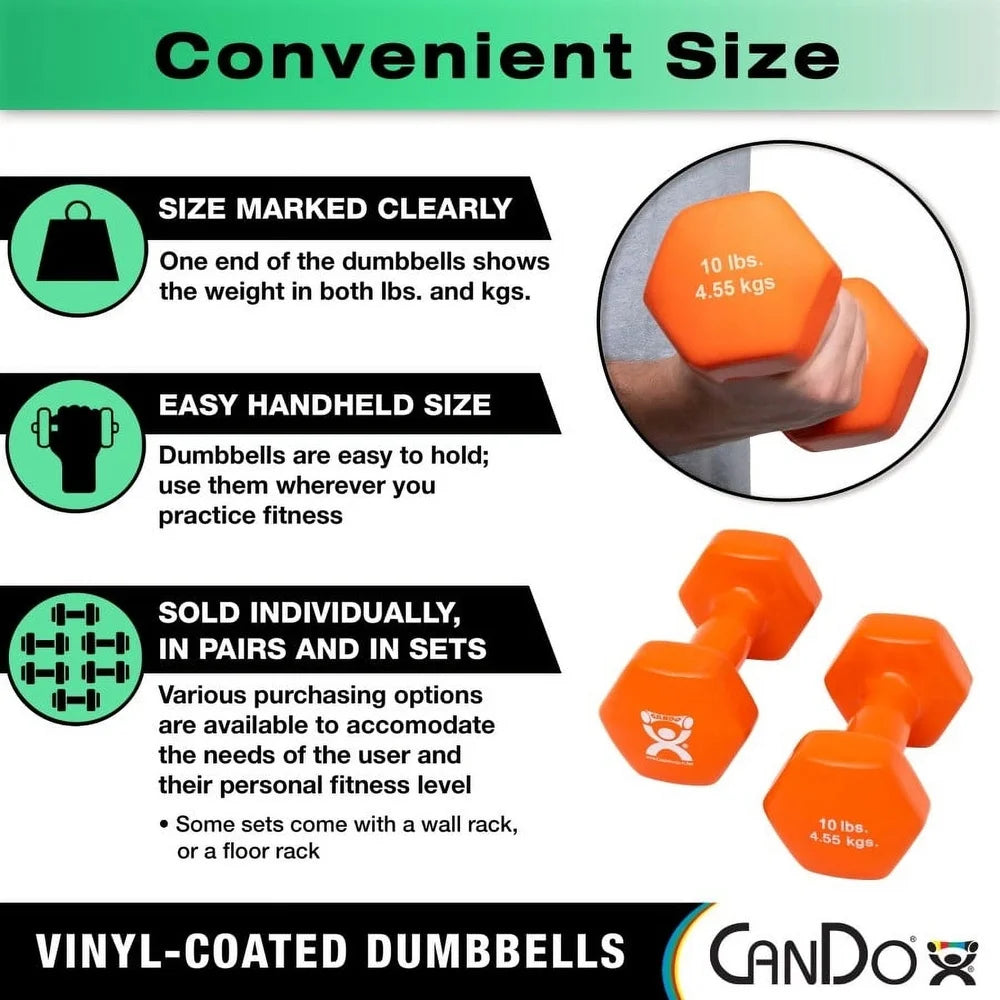 2 lb Vinyl Coated Hex Dumbbells – Non-Slip Pair