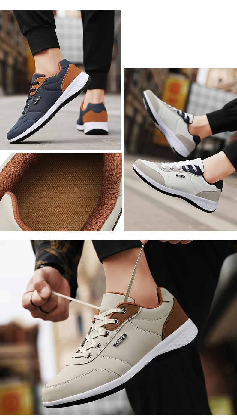 Balan Men’s Leather Sneakers – Breathable & Non-Slip