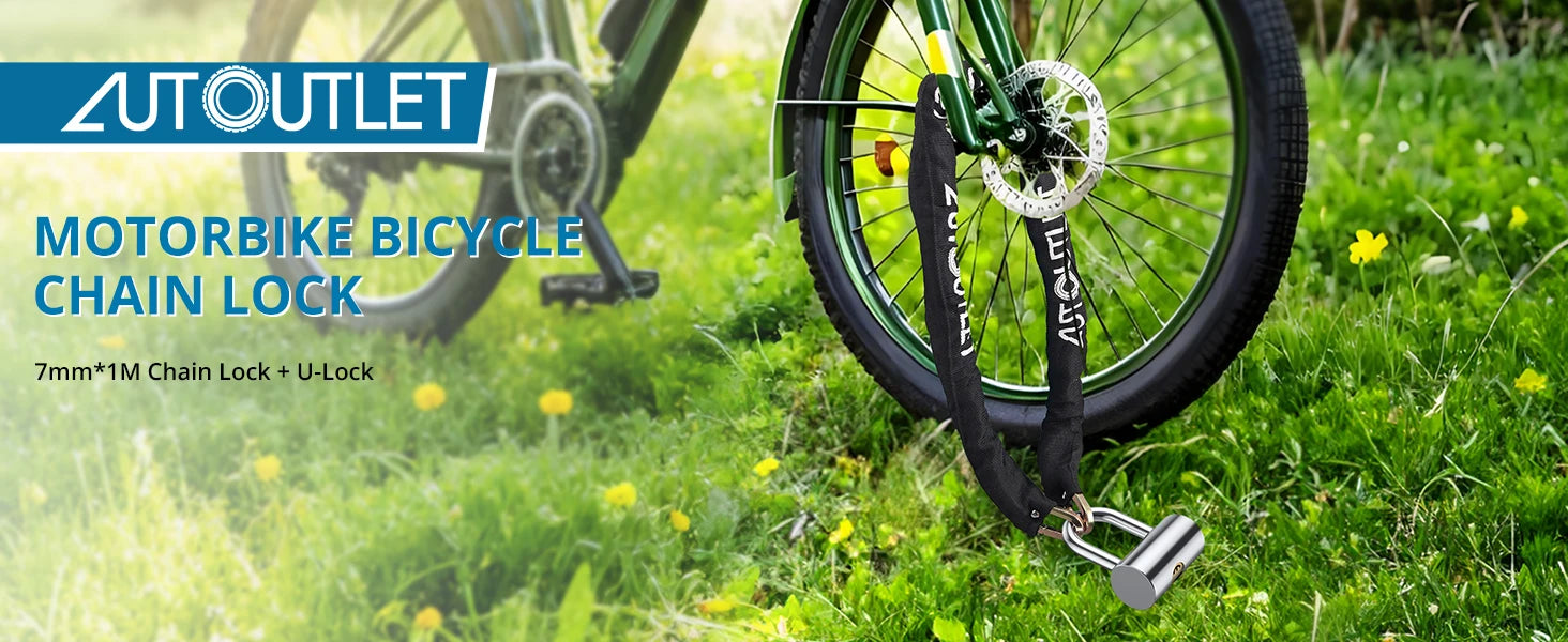 AUTOUTLET U-Lock Chain Set for Motorcycle & Bicycle