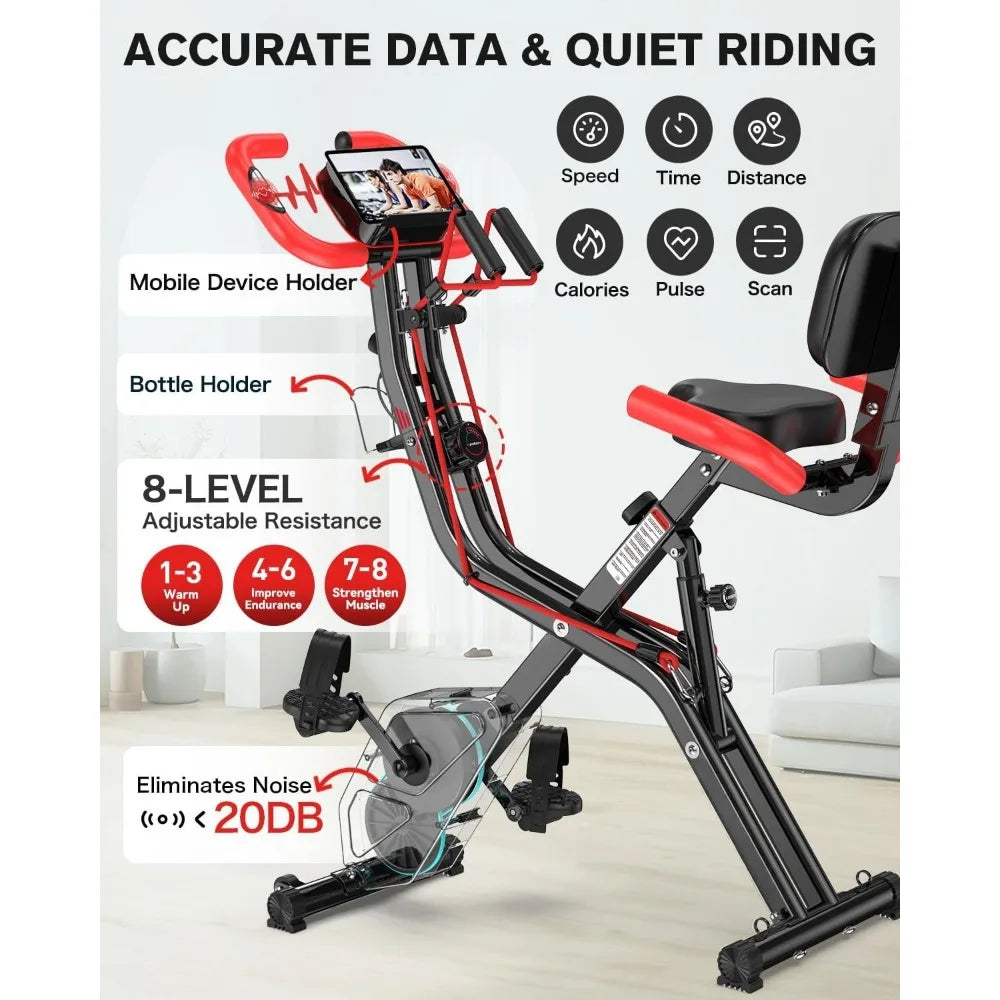Folding Magnetic Exercise Bike – Upright Indoor X-Bike