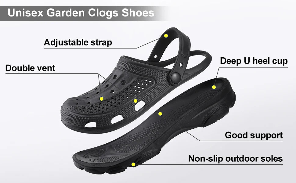 Comwarm Men’s Clogs – Breathable Garden & Beach Sandals