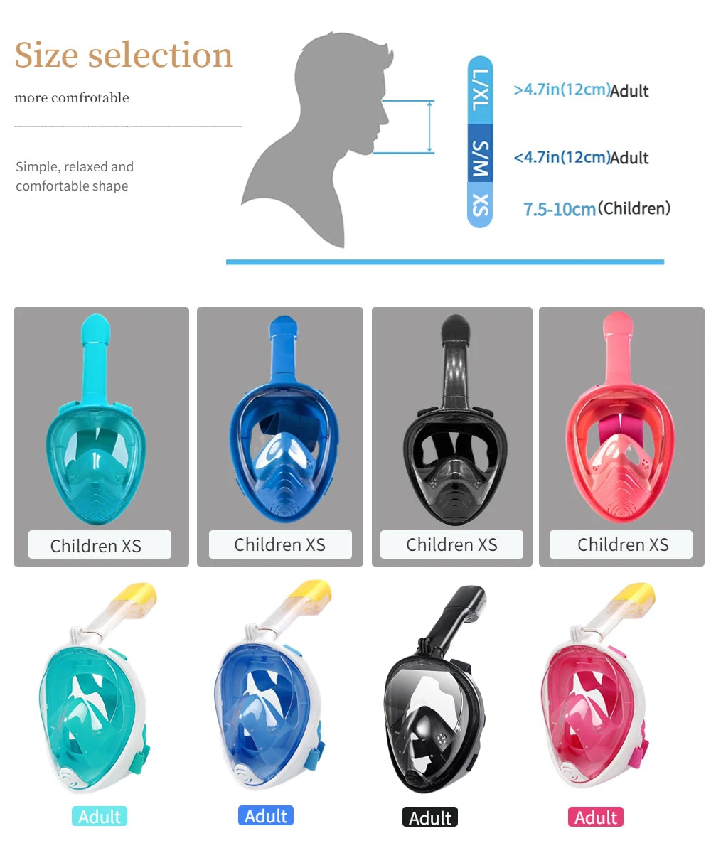 Full Face Anti-Fog Snorkeling Mask for Adults & Kids