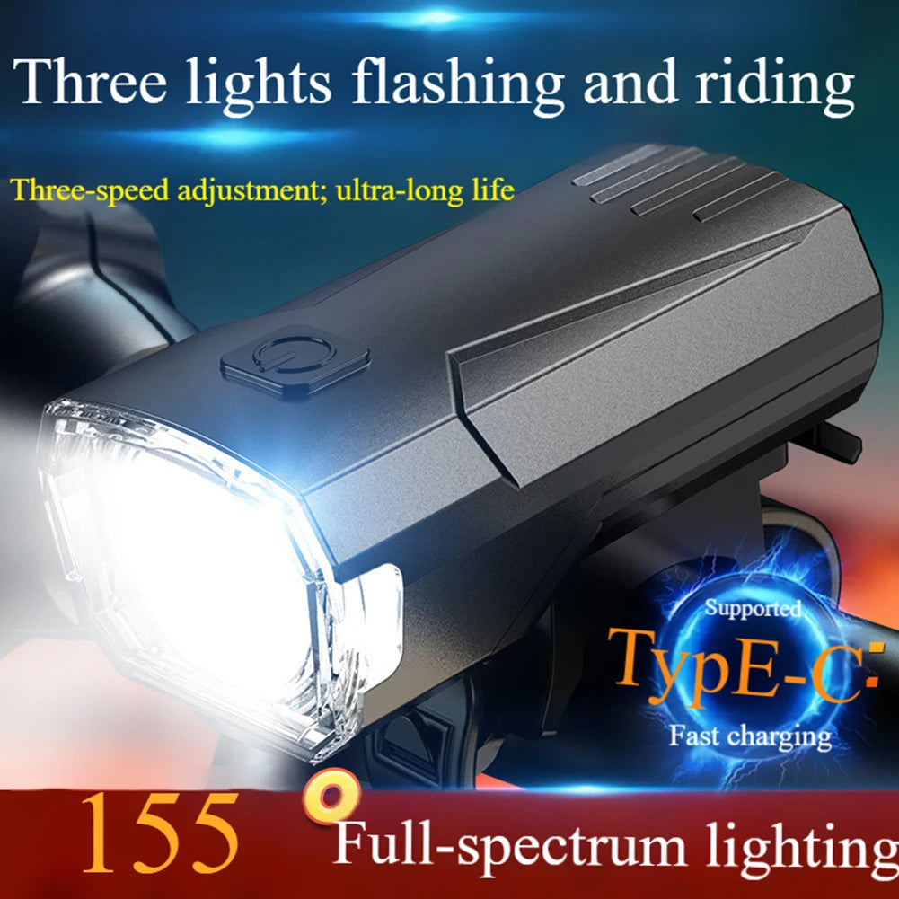 USB Rechargeable 3-LED Bike Headlight – Waterproof