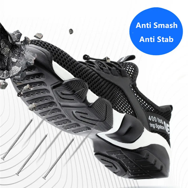 Breathable Summer Safety Shoes – Steel Toe Work Sneakers