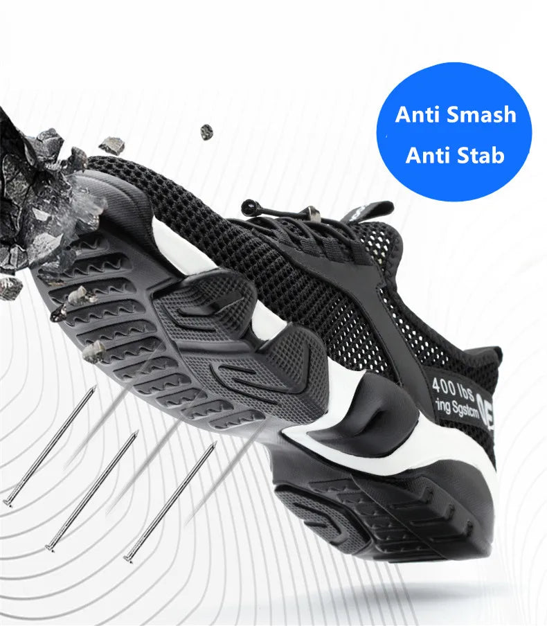 Breathable Summer Safety Shoes – Steel Toe Work Sneakers